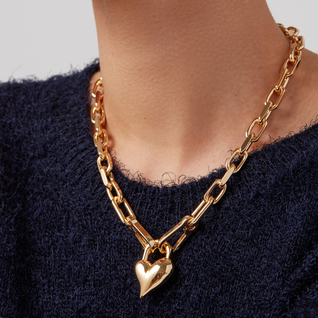 jenny bird padlock heart gold necklace