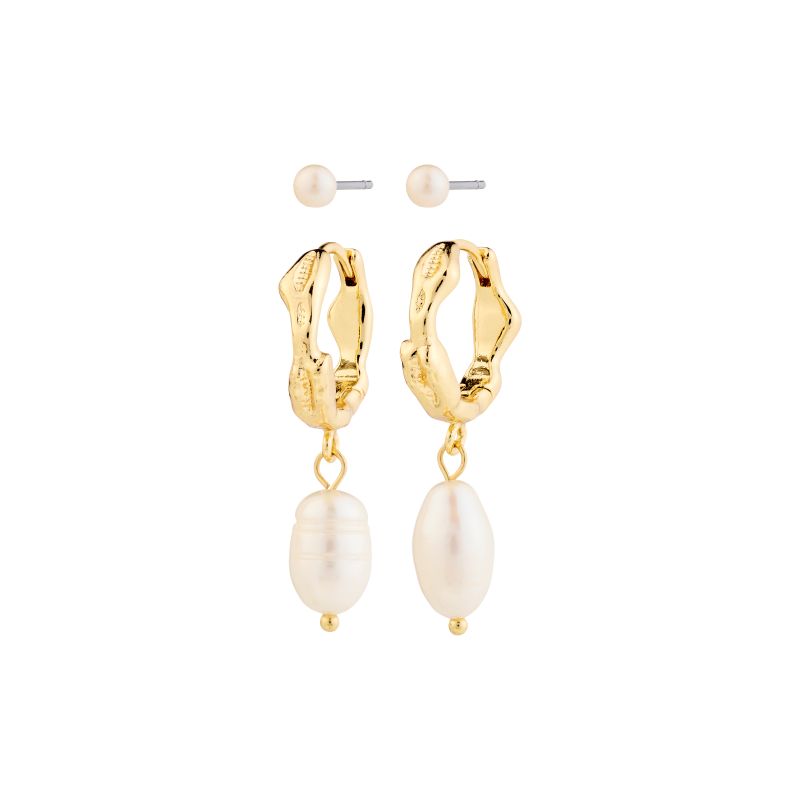 pilgrim jonne gold pearl earring