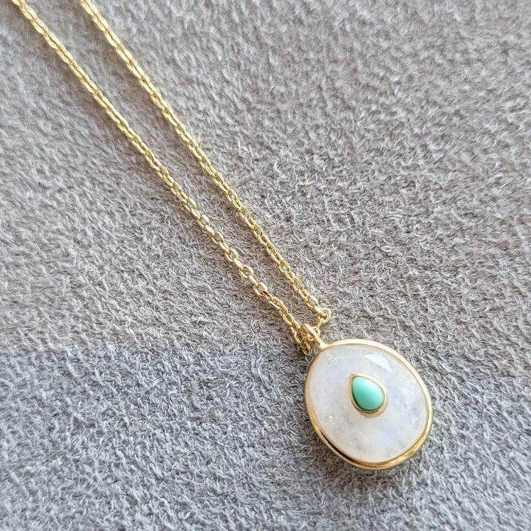 tai pearl opal oval gold pendant necklace