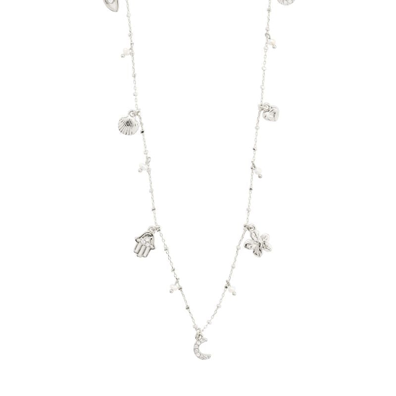 pilgrim prucence silver charm necklace