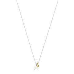 Two Tone Double Star Necklace