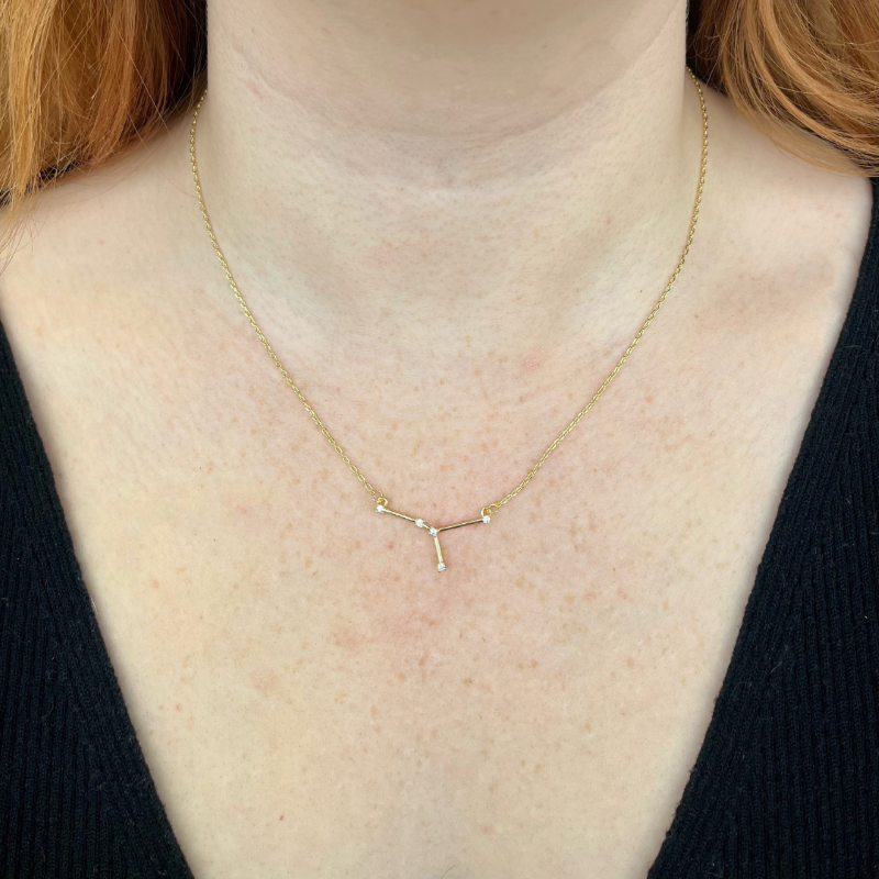 joydrop cancer gold cz zodiac necklace