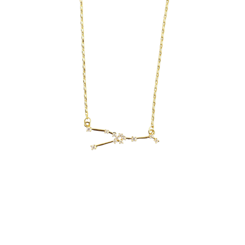 joydrop taurus gold cz zodiac necklace