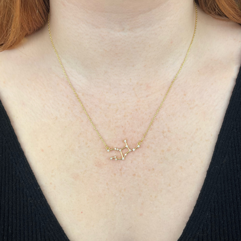 joydrop virgo gold cz zodiac necklace