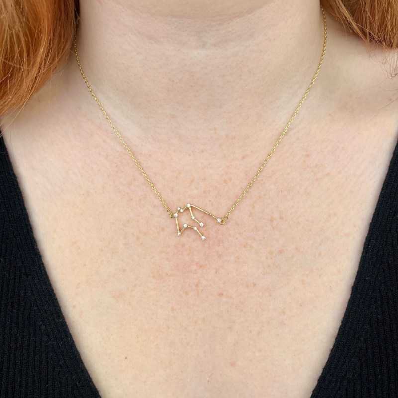 joydrop aquarius gold cz zodiac necklace