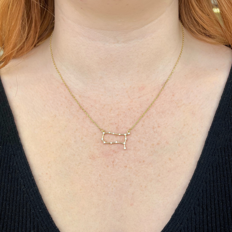 joydrop gemini gold cz zodiac necklace