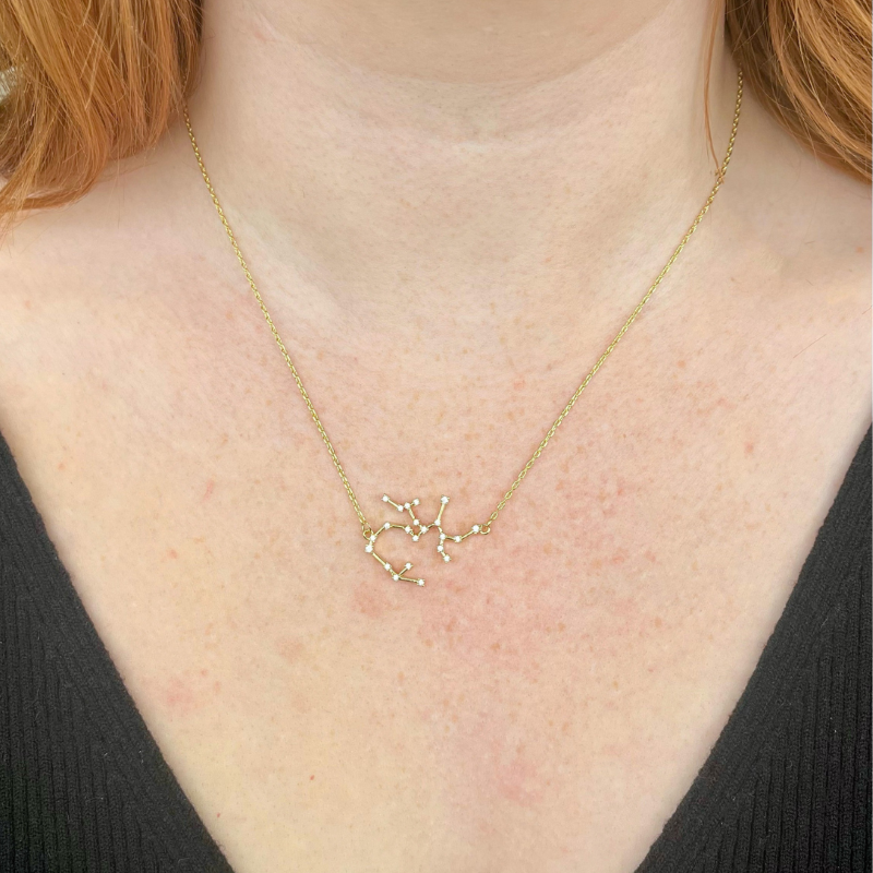 joydrop sagittarius gold cz zodiac necklace