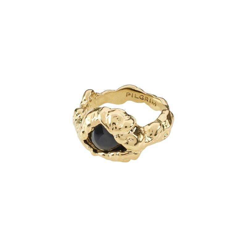 pilgrim rhythm gold statement ring